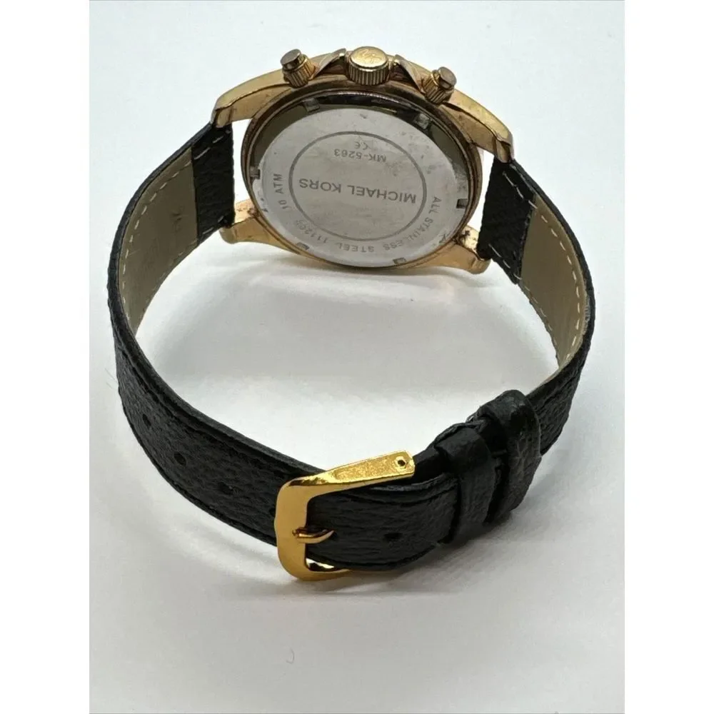 Michael Kors Blair MK5263 Women's Black Leather Analog Dial Quartz Watch JNA455
